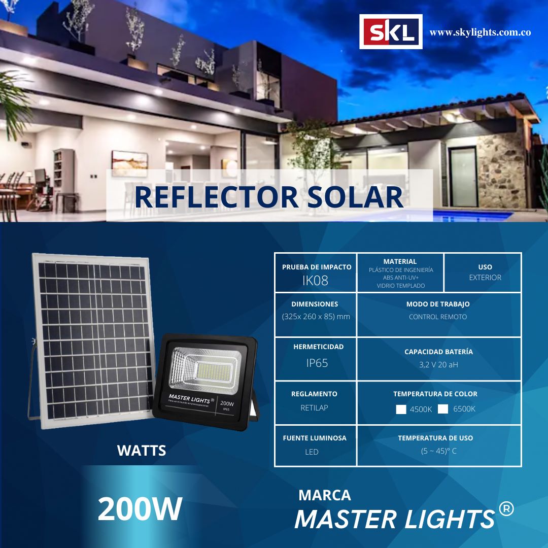 Reflector Solar 200W 20Ah Blanco